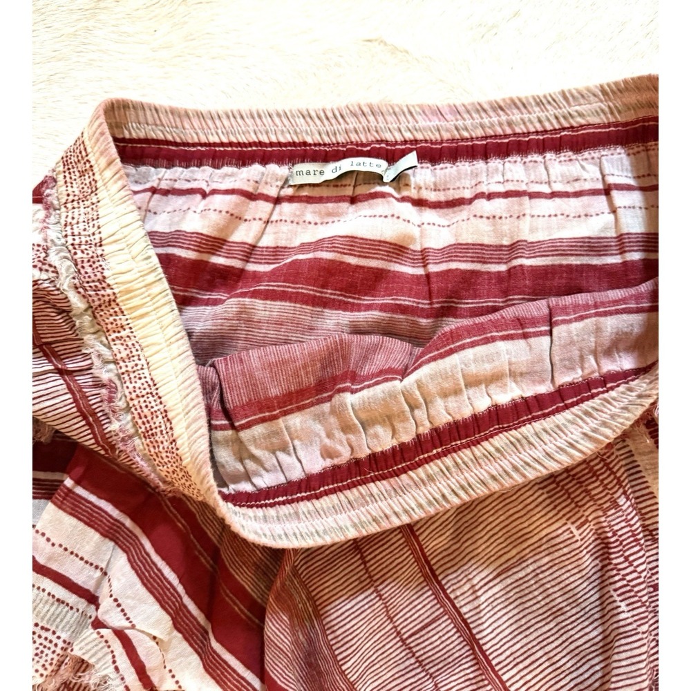 Mare Di Latte womens red and white ruffled skirt size 3 Or Large Layered Boho - Picture 2 of 5